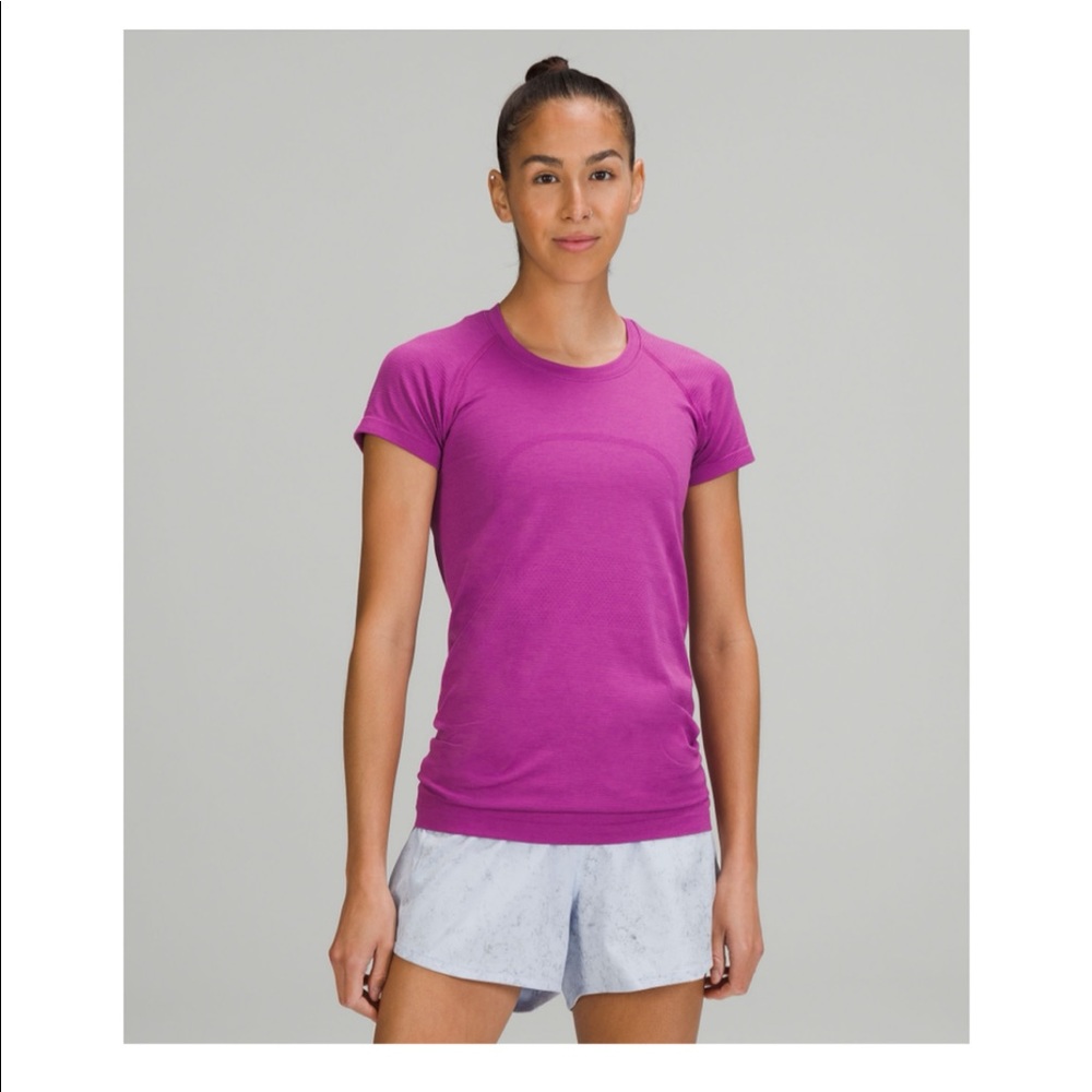 Champion 87 Magenta V Neck Short Sleeve Athletic Sports Top Size L